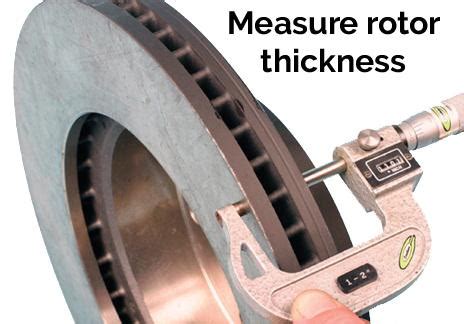 how to measure rotor thickness variation|brake rotor specifications chart.